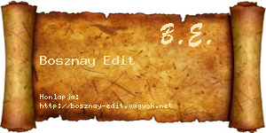 Bosznay Edit névjegykártya
